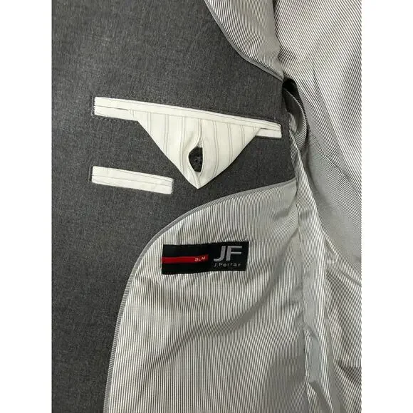 J Ferrar Men's Suit Jacket Size 40 Short NEW Grey Slim Fit Sports Coat Charcoal